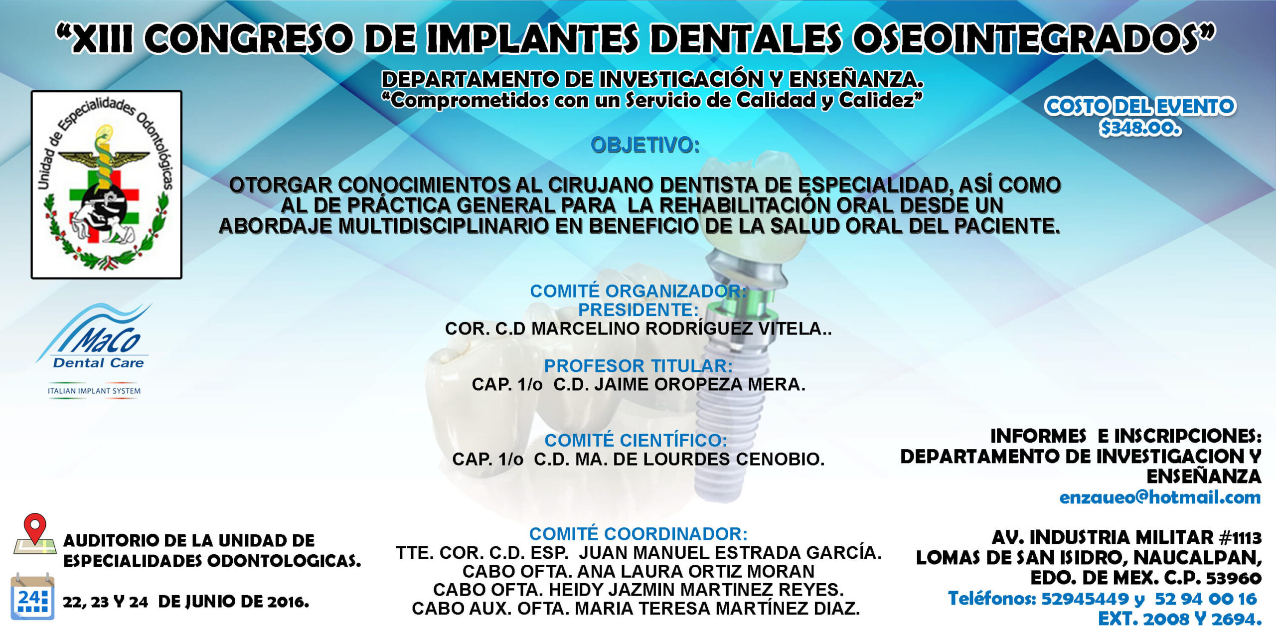 XIII CONGRESO DE IMPLANTES DENTALES OSEOINTEGRADOS
